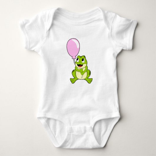 Frosch mit Ballon Baby Strampler (Vorderseite)