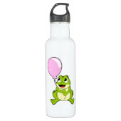 Frosch mit Ballon Edelstahlflasche (Vorderseite)