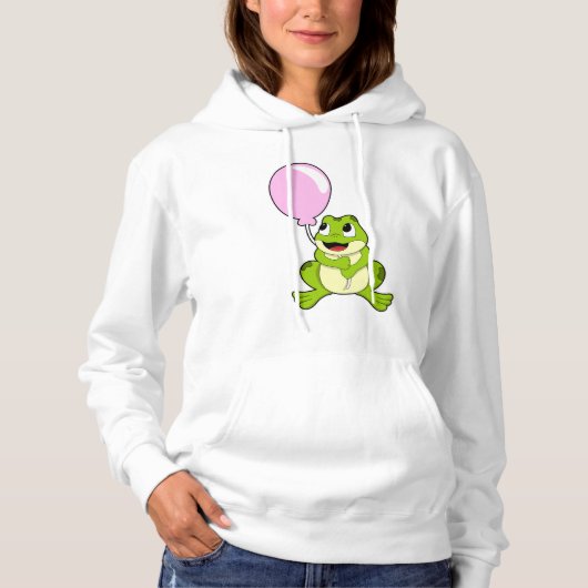 Frosch mit Ballon Hoodie (Vorderseite)