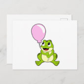 Frosch mit Ballon Postkarte (Vorne/Hinten)