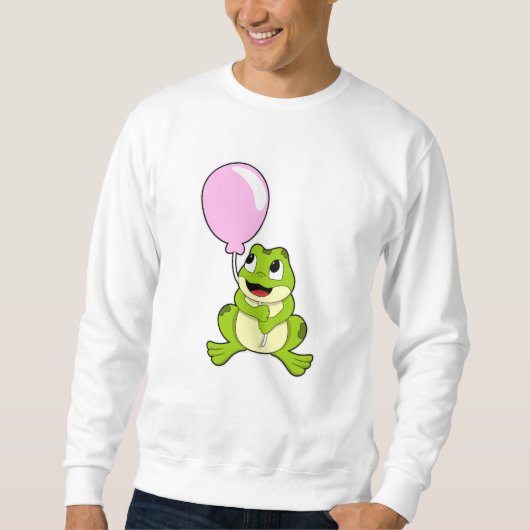 Frosch mit Ballon Sweatshirt (Vorderseite)