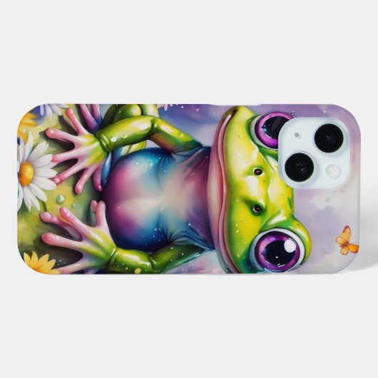 Frosch mit Blume, digitale Kunst Case-Mate iPhone Hülle (Rückseite (Horizontal))