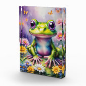 Frosch mit Blume, digitale Kunst Fotoblock (Rechts)
