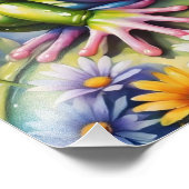 Frosch mit Blume, digitale Kunst Fotodruck (Ecke)