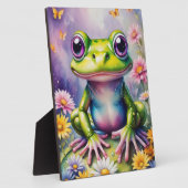 Frosch mit Blume, digitale Kunst Fotoplatte (Seite)