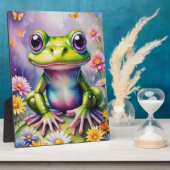 Frosch mit Blume, digitale Kunst Fotoplatte (Seite)
