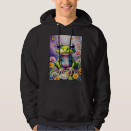 Frosch mit Blume, digitale Kunst Hoodie