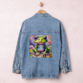 Frosch mit Blume, digitale Kunst Jeansjacke (Hangar)