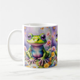 Frosch mit Blume, digitale Kunst Kaffeetasse