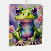 Frosch mit Blume, digitale Kunst Keramikornament (Rechts)
