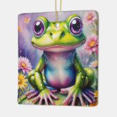 Frosch mit Blume, digitale Kunst Keramikornament (Links)