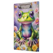 Frosch mit Blume, digitale Kunst Klemmbrett (Links)