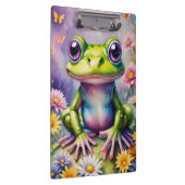Frosch mit Blume, digitale Kunst Klemmbrett (Rechts)
