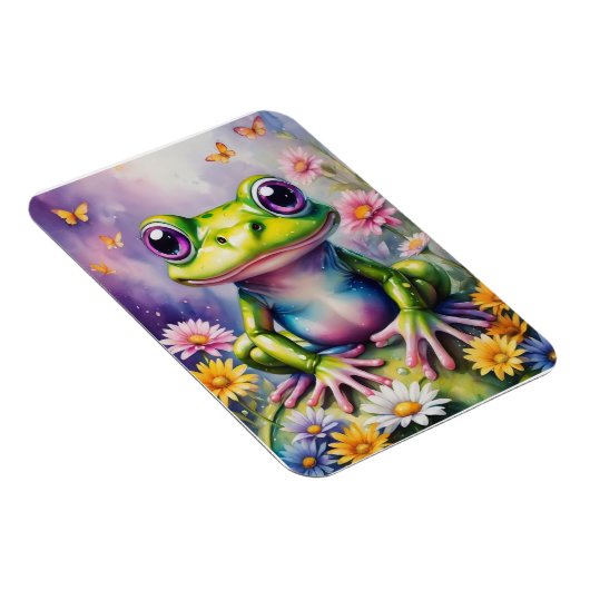 Frosch mit Blume, digitale Kunst Magnet (Rechte Seite)