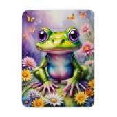 Frosch mit Blume, digitale Kunst Magnet (Vertikal)