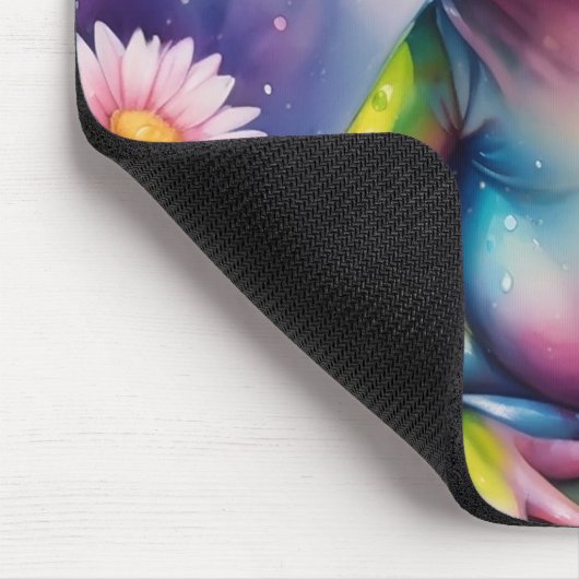Frosch mit Blume, digitale Kunst Mousepad (Ecke)