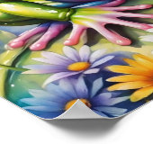 Frosch mit Blume, digitale Kunst Poster (Ecke)
