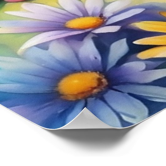 Frosch mit Blume, digitale Kunst Poster (Ecke)