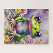 Frosch mit Blume, digitale Kunst Puzzle (Horizontal)