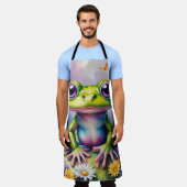 Frosch mit Blume, digitale Kunst Schürze (Getragen)