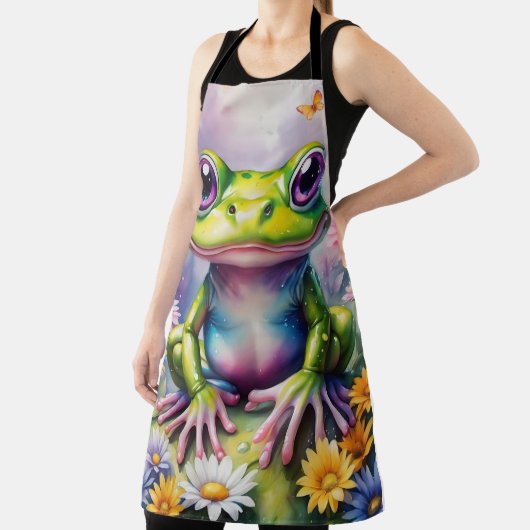 Frosch mit Blume, digitale Kunst Schürze (InSitu)