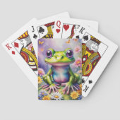 Frosch mit Blume, digitale Kunst Spielkarten (Rückseite)