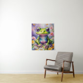 Frosch mit Blume, digitale Kunst Wandteppich (Beispiel)