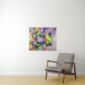 Frosch mit Blume, digitale Kunst Wandteppich (Beispiel (Horizontal))