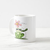 Frosch mit Blume Kaffeetasse (Vorderseite Links)