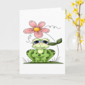 Frosch mit Blume Karte (Gelbe Blume)