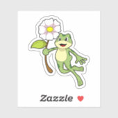 Frosch mit Blume.PNG Aufkleber (Blatt)