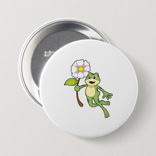 Frosch mit Blume.PNG Button (Vorne & Hinten)