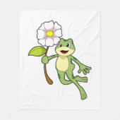 Frosch mit Blume.PNG Fleecedecke (Vorderseite)