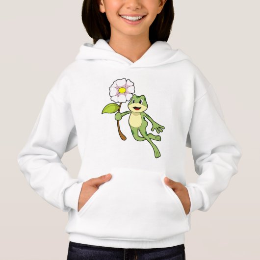 Frosch mit Blume.PNG Hoodie (Vorderseite)