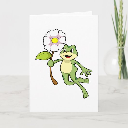 Frosch mit Blume.PNG Karte (Vorderseite)