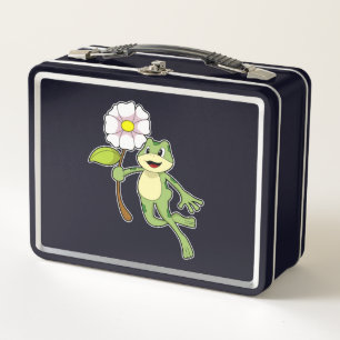 Frosch mit Blume.PNG Metall Brotdose