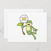 Frosch mit Blume.PNG Postkarte (Vorne/Hinten)