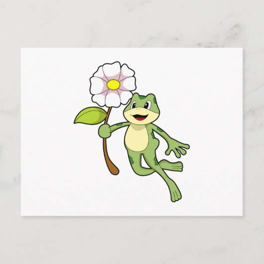 Frosch mit Blume.PNG Postkarte (Vorderseite)