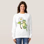 Frosch mit Blume.PNG Sweatshirt (Vorne ganz)