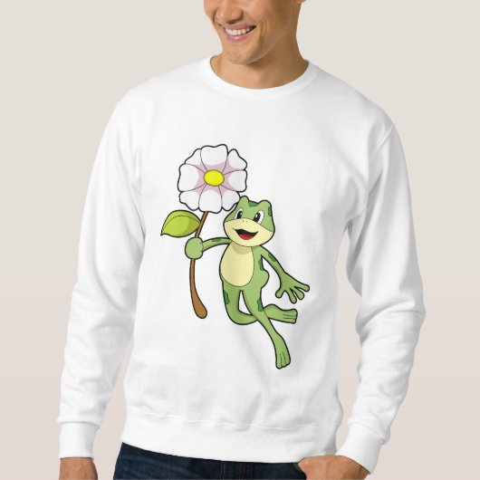 Frosch mit Blume.PNG Sweatshirt (Vorderseite)