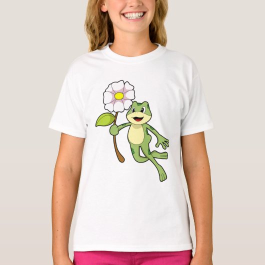 Frosch mit Blume.PNG T-Shirt (Vorderseite)