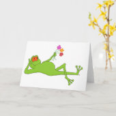 Frosch mit Bouquet-Grußkarte Karte (Gelbe Blume)