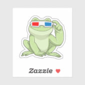 Frosch mit Brille Aufkleber (Blatt)