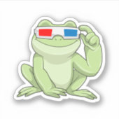Frosch mit Brille Aufkleber (Vorderseite)