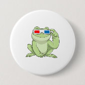Frosch mit Brille Button (Vorderseite)