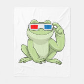 Frosch mit Brille Fleecedecke (Vorderseite)