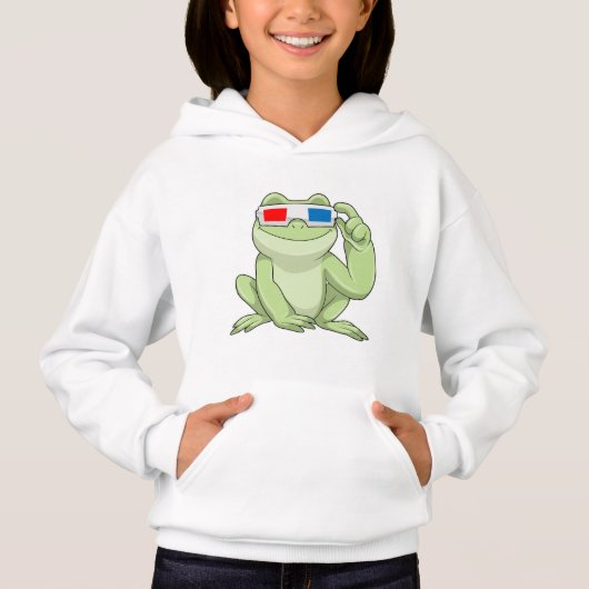 Frosch mit Brille Hoodie (Vorderseite)