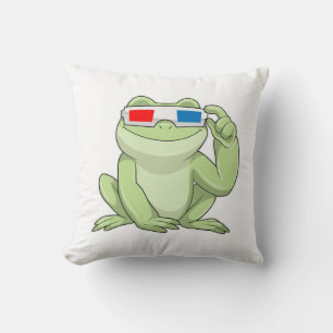 Frosch mit Brille Kissen