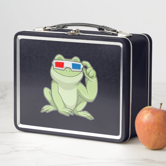 Frosch mit Brille Metall Brotdose (Beispiel)