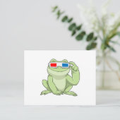 Frosch mit Brille Postkarte (Stehend Vorderseite)